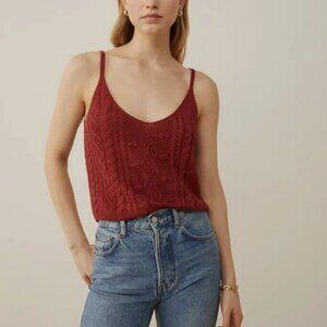 Reformation Janina Novelty Sweater Tank in Oatmeal XS